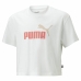 Lasten Lyhythihainen paita Puma Logo Cropped  Valkoinen