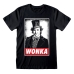 Uniseks T-Shirt met Korte Mouwen Willy Wonka Wonka Zwart