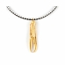 Colar feminino Shabama Tuent Luxe Latão Banhado em flash dourado Couro 38 cm
