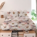 Drap HappyFriday White peonies Multicouleur 240 x 270 cm