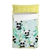 Quilt Cover without Filling HappyFriday Moshi Moshi Panda garden blue Blue 105 x 200 cm