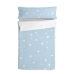 Gewatteerd beddengoed met ritssluiting HappyFriday Basic Little Star Blauw 90 x 200 cm