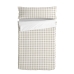 Quilted Zipper Bedding HappyFriday Basic Beige 105 x 200 cm Gingham