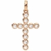 Colar feminino Amen CROCE PICCOLA ARGENTO IP ORO ROSA E ZIRCONI