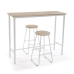 Stôl so 2 stoličkami Versa Biela PVC Kov Drevo MDF 40 x 120 x 100 cm