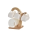 Set van 6 kopjes met schotel DKD Home Decor Wit Natuurlijk Porselein 90 ml 26 x 12 x 25 cm