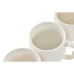 Sett med 6 Kopper med Tallerken DKD Home Decor Hvit Naturell Porselen 90 ml 26 x 12 x 25 cm