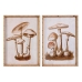 Cadre DKD Home Decor Verre 50 x 70 x 2,8 cm 50 x 2,8 x 70 cm Champignons (2 Unités)