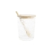 Açucareiro DKD Home Decor Transparente Natural Bambu Alumínio Cristal Vidro de Borosilicato 300 ml 28 x 10 x 13,5 cm