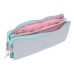 Trousse Fourre-Tout Triple Benetton Silver Argenté 22 x 12 x 3 cm