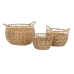 Basket spelset DKD Home Decor Natuurlijk Metaal Polyethyleen 38 x 38 x 34 cm 38 x 38 x 27 cm 3 Onderdelen