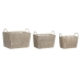 Korg - set DKD Home Decor Beige Metall 39 x 29 x 31 cm 3 Delar