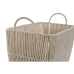 Set di Cestini DKD Home Decor Beige Metallo 39 x 29 x 31 cm 3 Pezzi