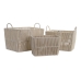 Conjunto de Cestas DKD Home Decor Bege Metal 39 x 29 x 31 cm 3 Peças