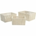 Korisetti DKD Home Decor Beige Metalli 40 x 30 x 20 cm 3 Kappaletta