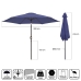 Parasol Monty Alumínio Azul Marinho 300 cm