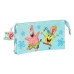 Trostruka pernica Spongebob Stay positive Plava Bijela (22 x 12 x 3 cm)