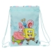 Mugursoma ar lencēm Spongebob Stay positive Zils Balts 26 x 34 x 1 cm