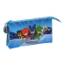 Kolme tõmblukuga pliiatsikarp PJ Masks Sinine 22 x 12 x 3 cm