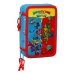 Driedubbele Pennenzak SuperThings Rescue force 12.5 x 19.5 x 5.5 cm Blauw (36 Onderdelen)