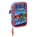 Dubbelt pennfodral PJ Masks Blå 12.5 x 19.5 x 4 cm (28 Delar)