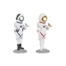 Figura Decorativa Home ESPRIT Azul Blanco Rojo Plateado Mujer Astronauta 10 x 11 x 29 cm (2 Unidades)