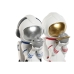 Deko-Figur Home ESPRIT Blau Weiß Rot Gold Damen Astronaut 11 x 7 x 25 cm (2 Stück)