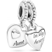 Woman's charm link Pandora AUNT & NIECE SPLIT HEART