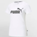 Lühikeste varrukatega T-särk, naiste Puma LOGO TEE 586774 02 Valge