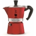 Caffettiera Italiana Bialetti Moka Rosso Alluminio 3 Tazze