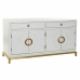 Buffet DKD Home Decor Kamakura Blanc Doré Métal Peuplier 150 x 50 x 80 cm (150 x 50 x 80 cm)