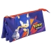Tredobbelt bæretaske Sonic Lilla 22,5 x 2 x 11,5 cm