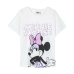 Maglia a Maniche Corte per Bambini Minnie Mouse Bianco