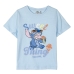 Camisola de Manga Curta Infantil Stitch Azul Claro