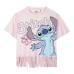 Camisola de Manga Curta Infantil Stitch Azul