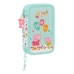 Astuccio Doppio Peppa Pig Cosy corner Azzurro (28 Pezzi)