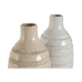 Vază Home ESPRIT Bej Ceramică 19 x 19 x 55 cm (2 Unități)