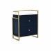 Mesita de Noche DKD Home Decor 60 x 35 x 74 cm Cristal Azul Dorado