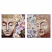 Tavla DKD Home Decor Buddha 80 x 3 x 80 cm Orientalisk (2 antal)