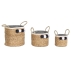 Conjunto de Cestas DKD Home Decor Natural Algodão Pompons Fibra natural (40 x 40 x 35 cm)