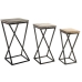 Set of 3 tables Home ESPRIT Puu Metalli 33 x 33 x 68 cm