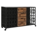 Chest of drawers Home ESPRIT Brown Black Metal Fir Loft 122,5 x 32,5 x 74 cm