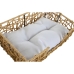 Cama para mascota Home ESPRIT Blanco Marrón claro Metal ratán sintético 50 x 35 x 14 cm (2 Piezas)