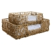 Kutyaágy Home ESPRIT Fehér Világos barna Fém szintetikus rattan 50 x 35 x 14 cm (2 Darabok)