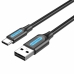 USB Kabelis Vention 50 cm Melns (1 gb.)