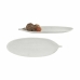 Bandeja Blanco Madera MDF Hoja de planta 49 x 2,7 x 17,3 cm Decoración (6 Unidades)