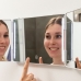 InnovaGoods Miroir de maquillage éclairé Miroir de salle de bain avec design pliant et vue