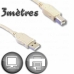 Kábel USB 2.0 A na USB B Lineaire 3 m Béžová