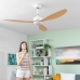 Ventilateur de Plafond avec Lumière LED et 3 Pales ABS Wuled InnovaGoods Bois 36 W 52