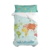 Duvet cover set HappyFriday Happynois World Map Multicolour Single 2 Pieces